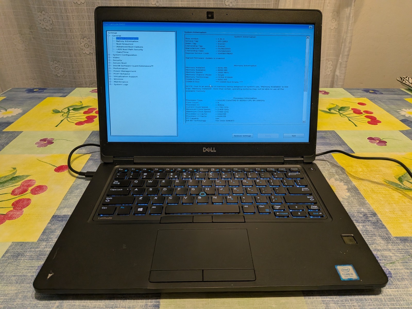 Dell Latitude 5490 (Core i5-8250U 1.60GHz, 8GB Memory, 256GB SSD, Windows 11)