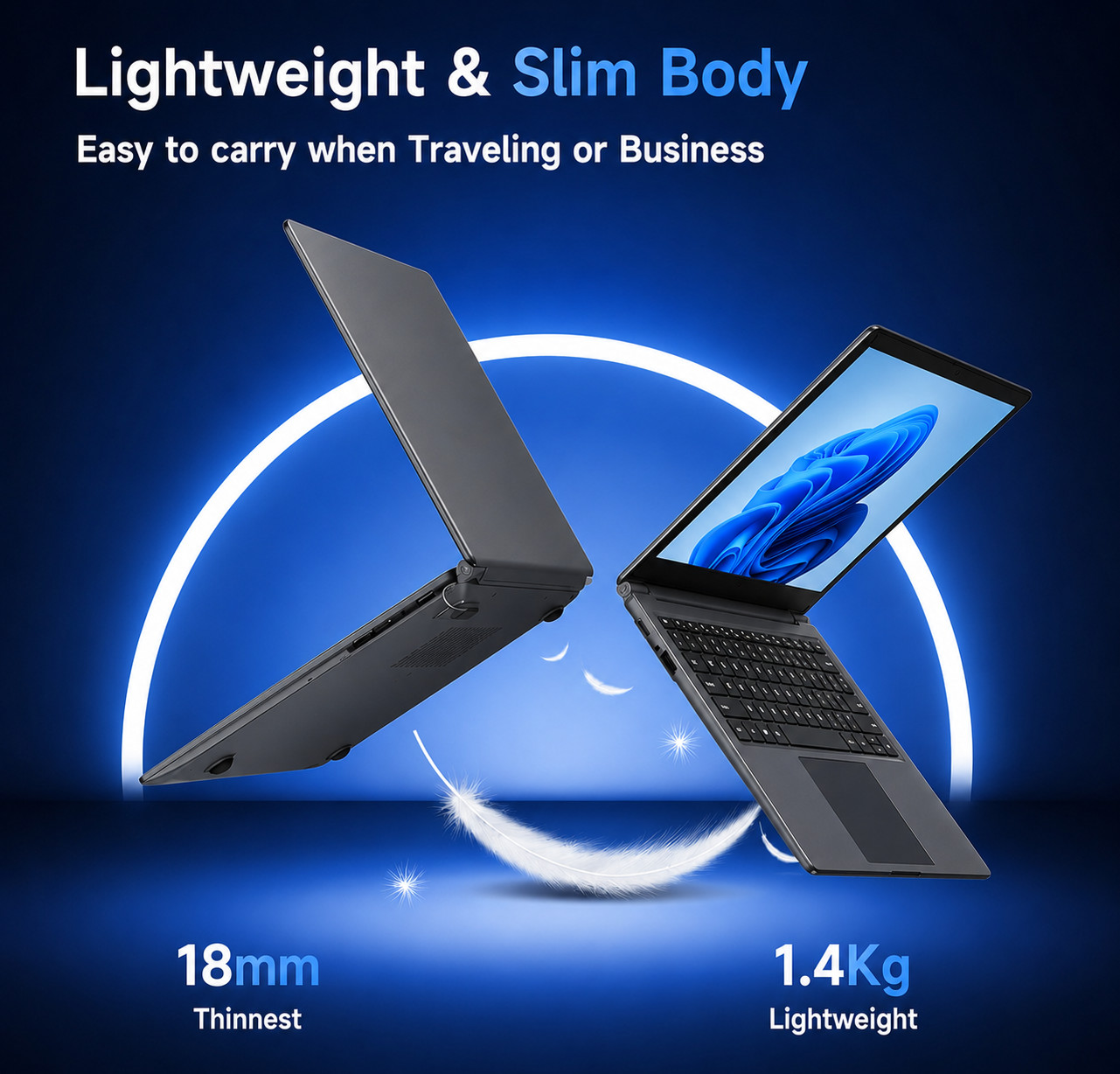 16-inch Laptop Computer with Win11, 8GB RAM 256GB SSD Expandable 1TB/Dark Gray
