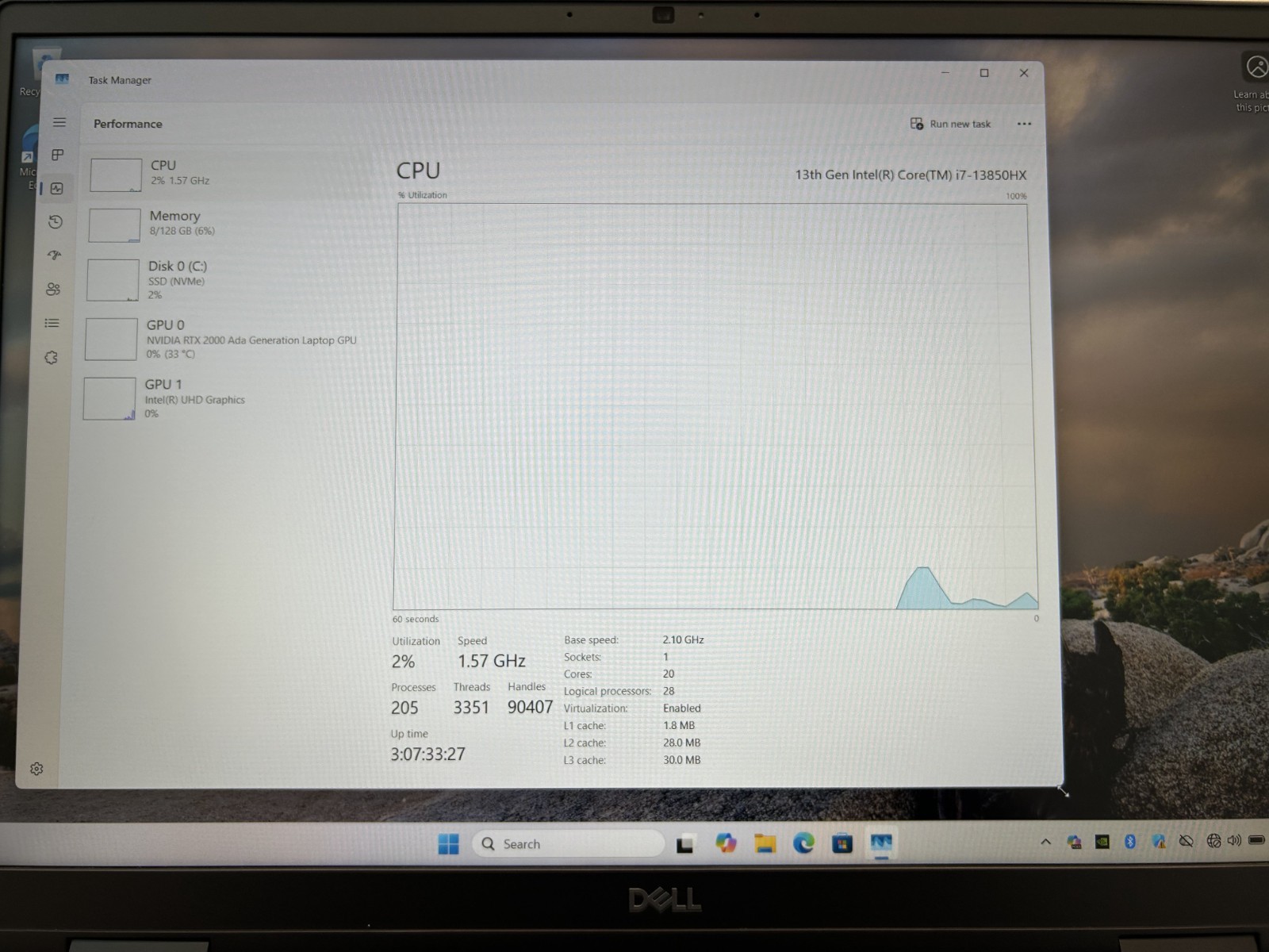 Laptop Dell Precision 7680 16″ Core i7-13850HX 128GB RAM 2TB SSD RTX 2000 Win 11