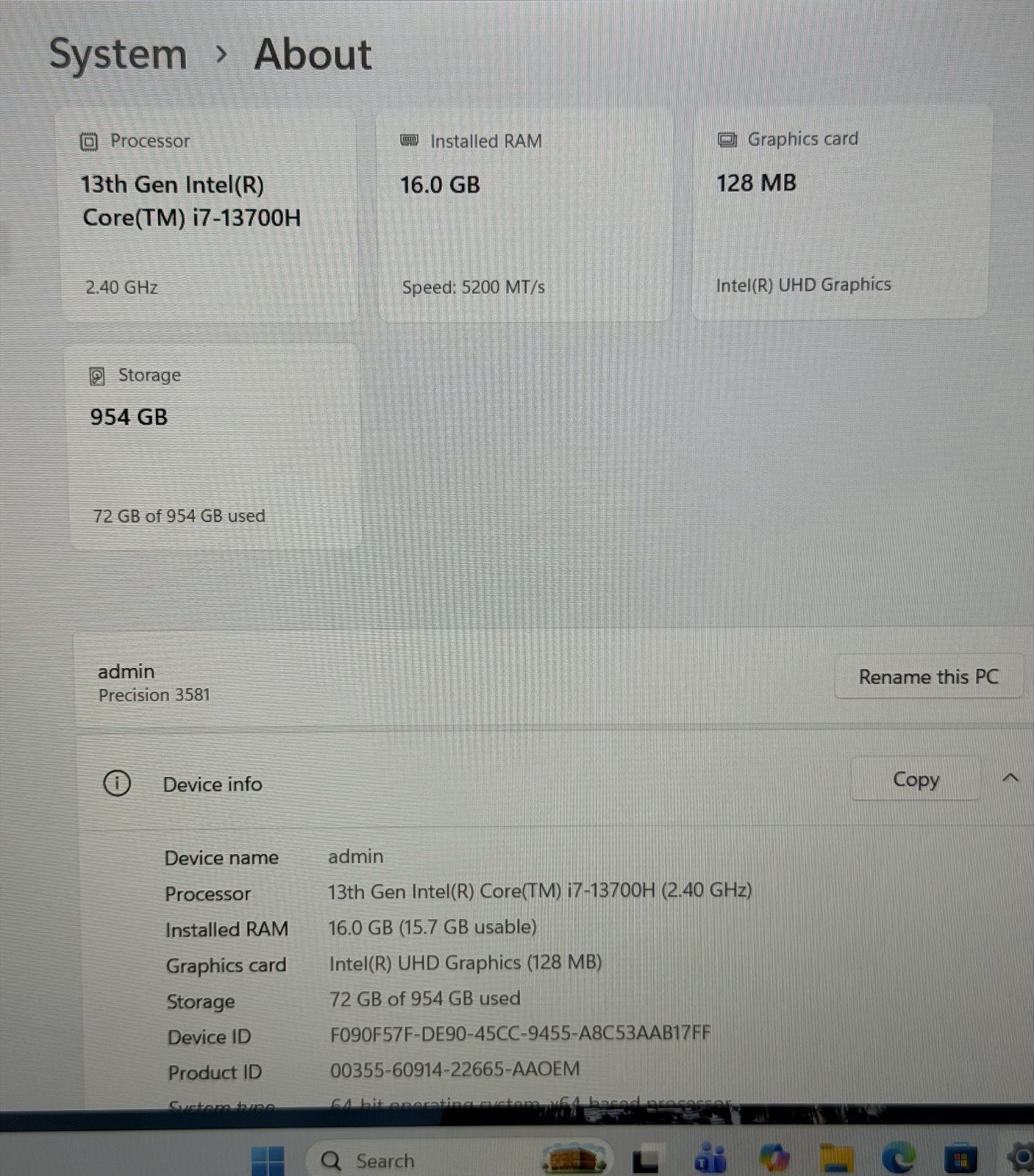 [B+] Dell Precision 3581 15.6″ Touch Laptop i7-13700H 16GB 1TB SSD WIN11P