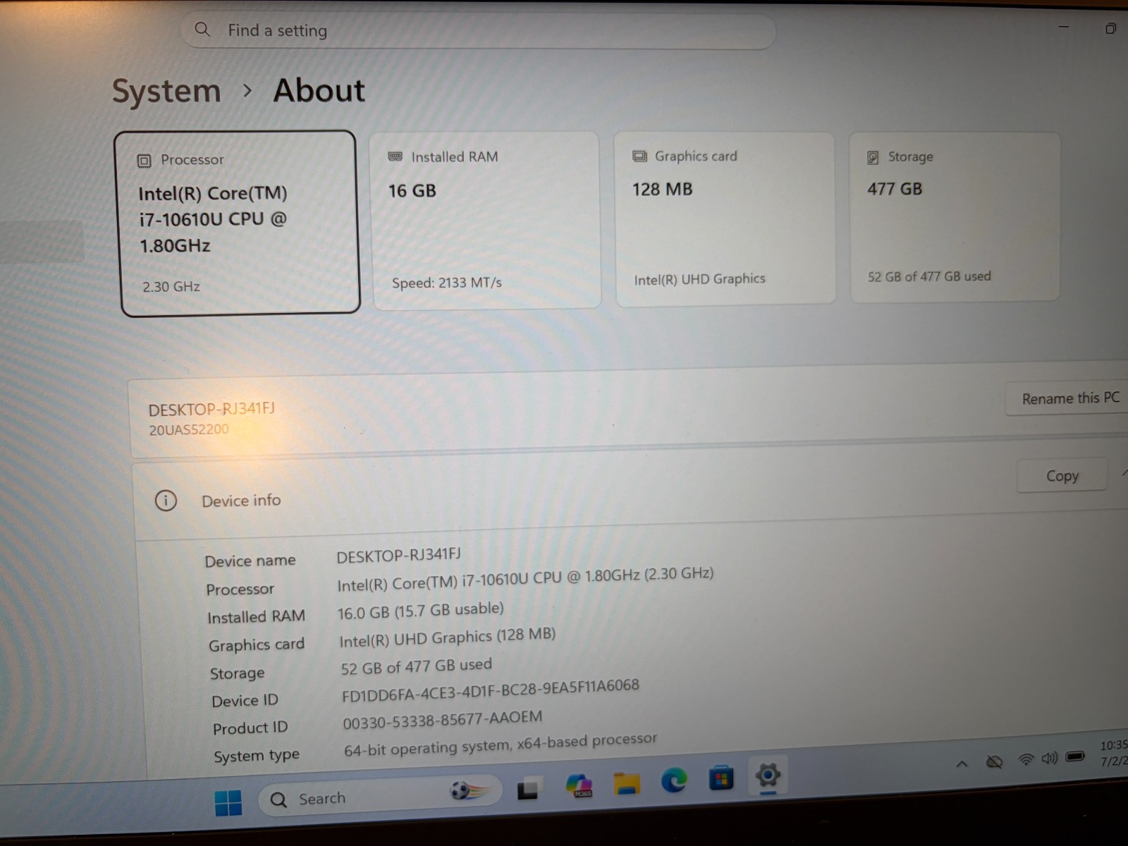 Lenovo ThinkPad X1 Carbon Gen 8 Intel i7 10510U 16GB RAM 512GB SSD 14″ FHD