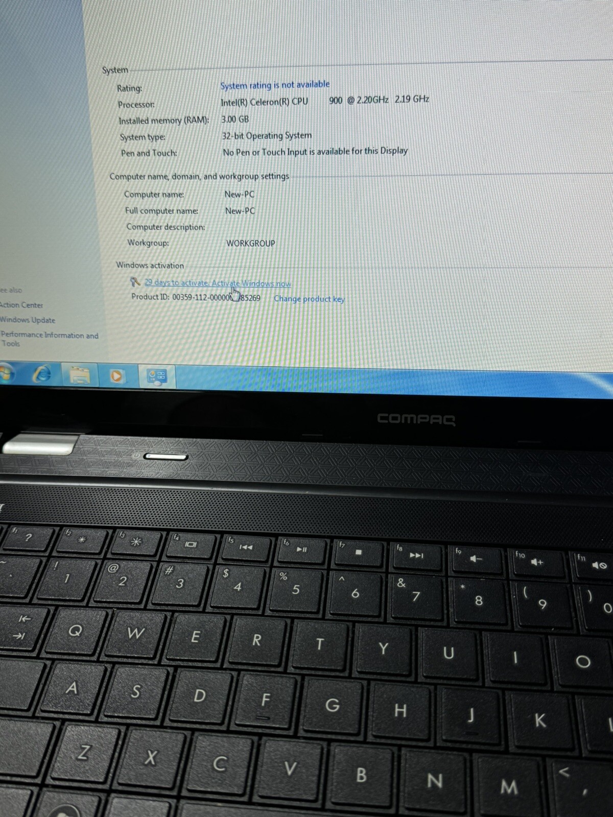HP Compaq Presario CQ62 15.6 WINDOWS 7 Intel Celeron 2.20GHZ, 3gb Ram, 300gbHDD