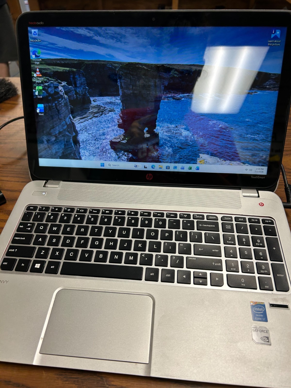 HP Envy 15 Touch i7-4700MQ 8GB 128GB SSD Win11 Pro Office 2021 Beats Audio