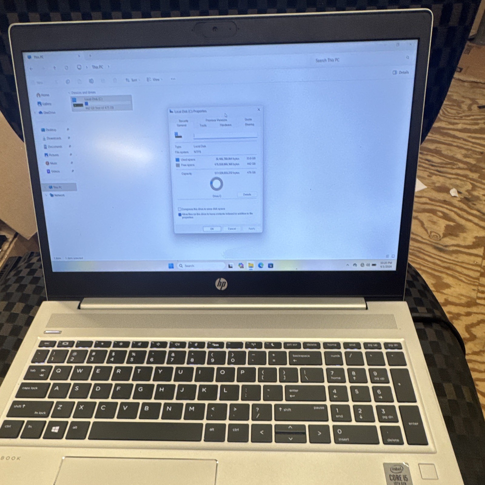 HP ProBook 15.6″ i5-1021U 1.60GHz 16GB 512 SSD Win 11 Pro. 10th Gen.