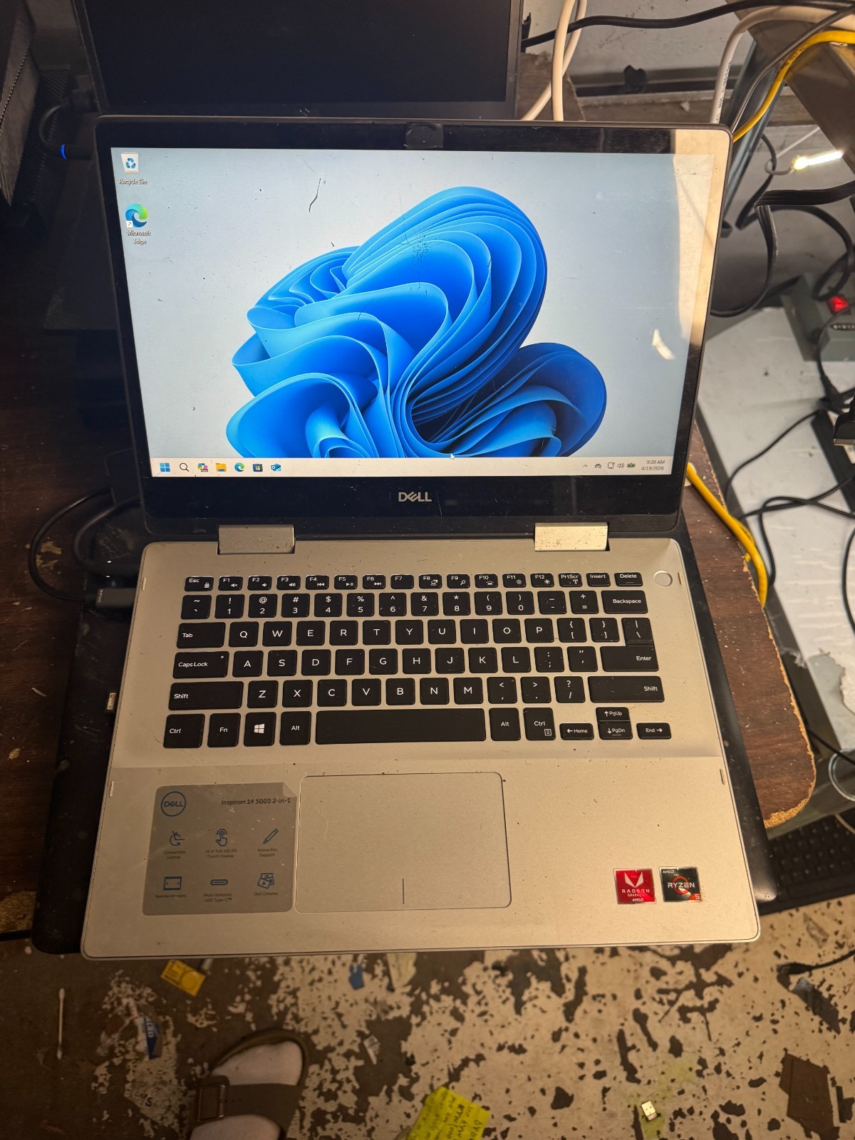 Dell Inspiron 5485 2 in 1 Ryzen 5 3500U, 8GB RAM, 120GB SSD, Win11 *READ #5299