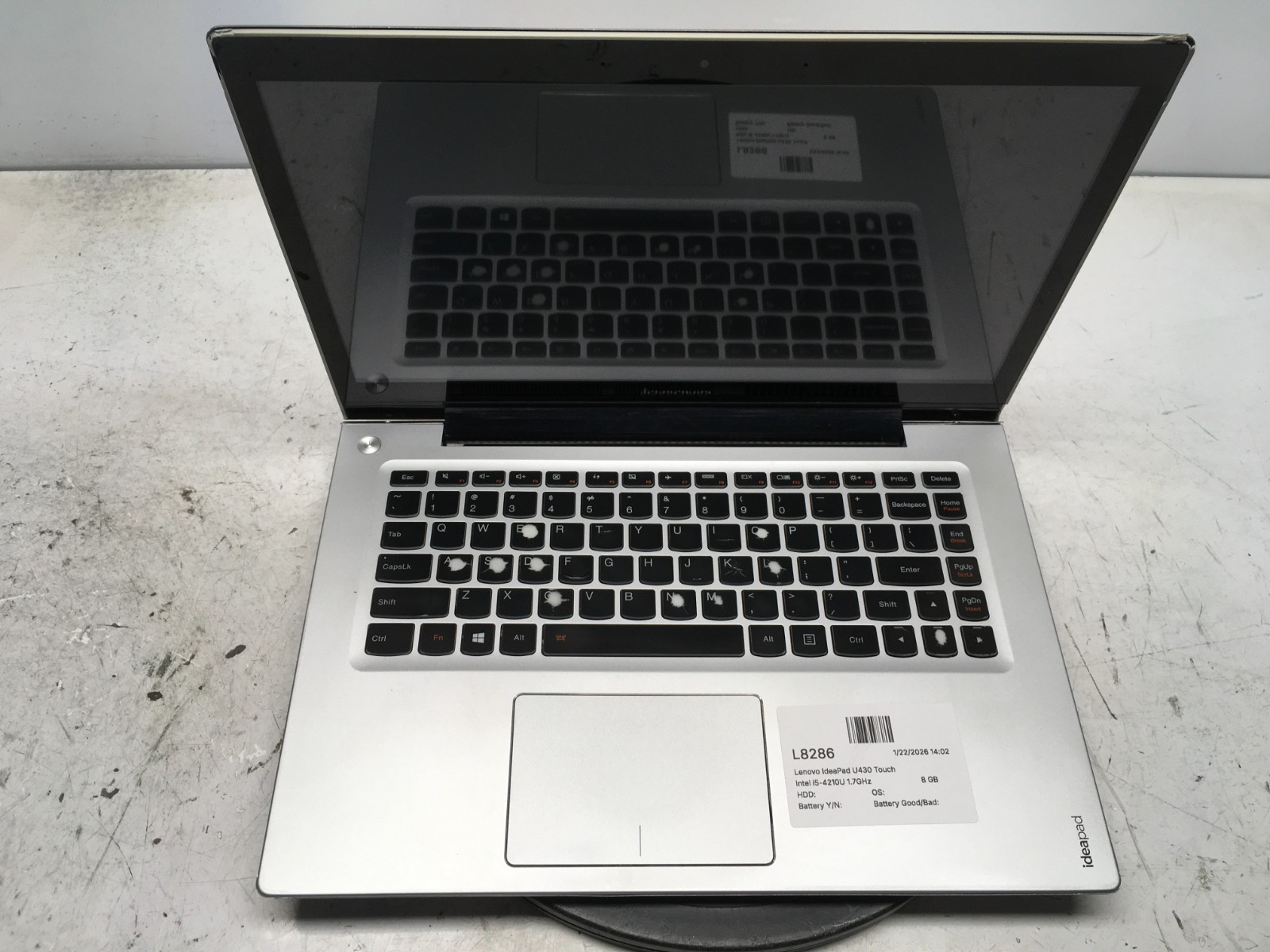 Lenovo IdeaPad U430 Touch 20270 Intel i5-4210U 1.7GHz 8 GB NO HDD