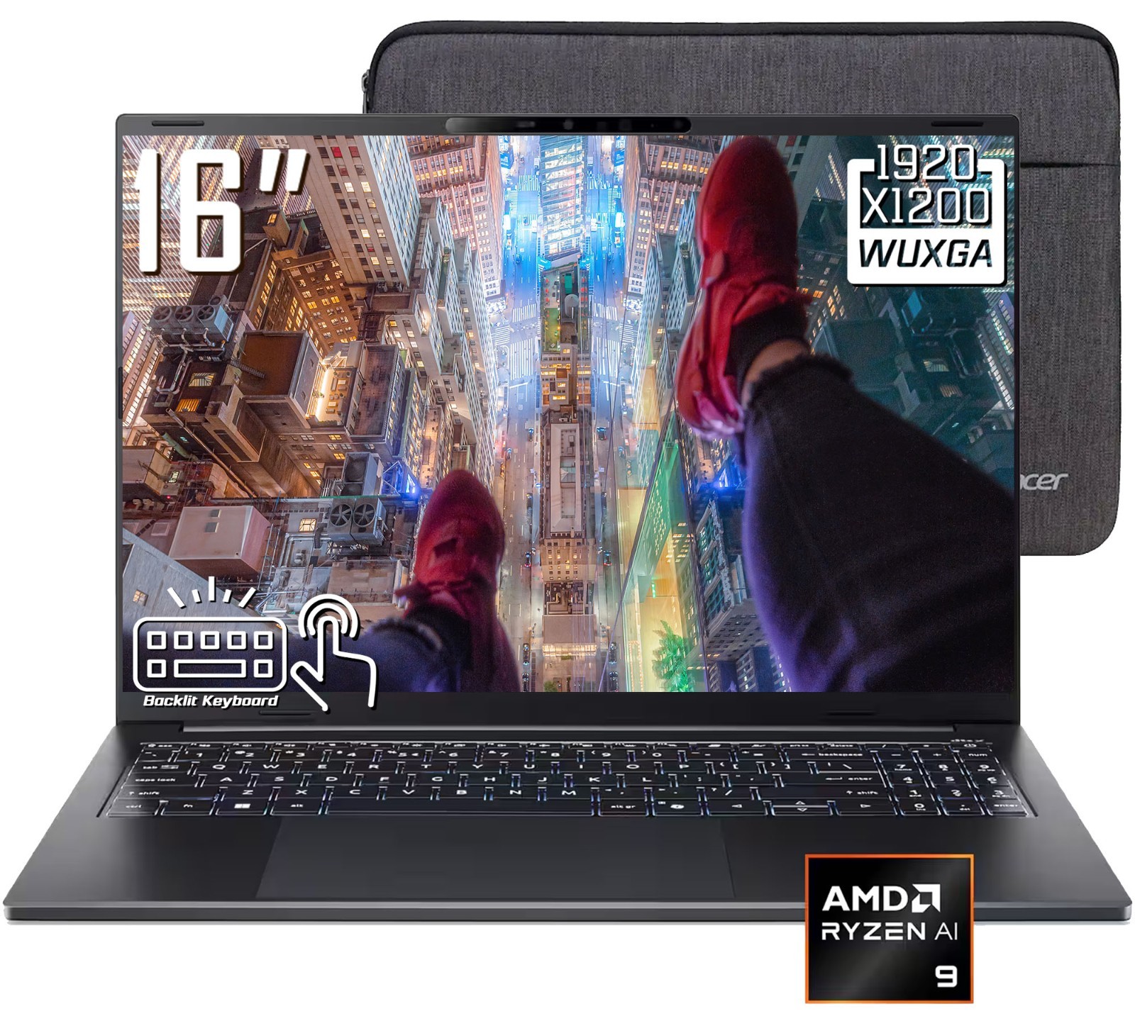 Acer Swift Go 16″ FHD+ Touchscreen AI Laptop AMD Ryzen AI 9 465 32GB RAM 2TB SSD