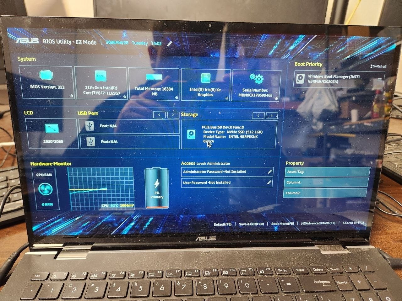 ASUS Q528E 15.6″ I7-1165G7, 16GB RAM, 512 SSD, GeForce GTX