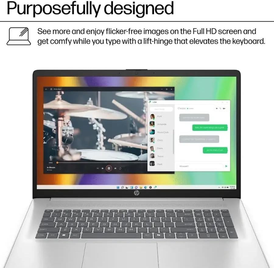 HP 17.3″ Full HD Laptop AMD Ryzen 5 7520U- 8GB Memory 512GB SSD Natural Silver