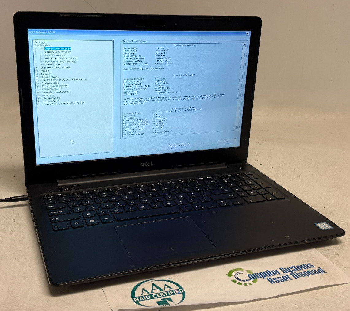 Dell Latitude 3590 15.6″ (i5-8250u – 8GB RAM – 256GB SSD – Linux Mint)