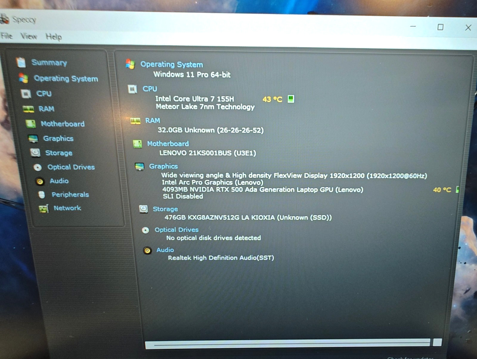 Lenovo ThinkPad P16s Gen 3 — Ultra 7 155H / 32GB RAM / 512GB SSD / RTX 500 Ada