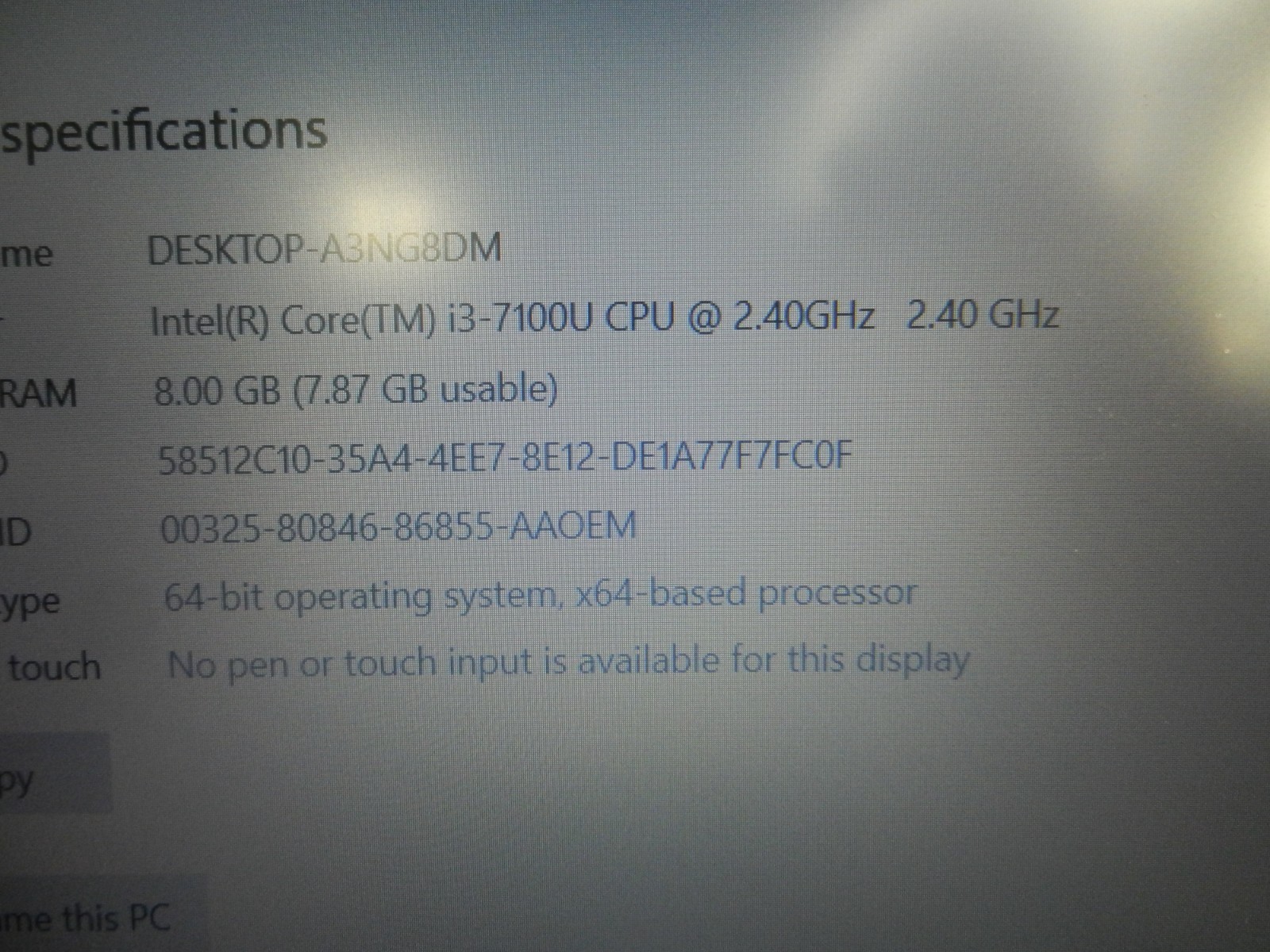 ACER ASPIRE E5-575 | CORE I3-7100U @ 2.40GHZ / 8GB / 1TB – WIN 10