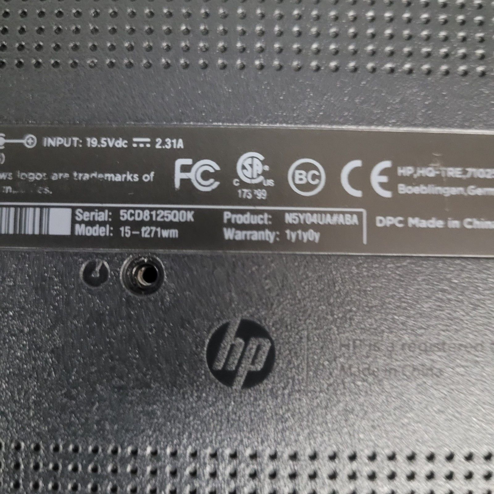 HP Pavilion 15-f271wm Intel Pentium N3540 @216GHz 4GB RAM 500 GB HDD Windows 10