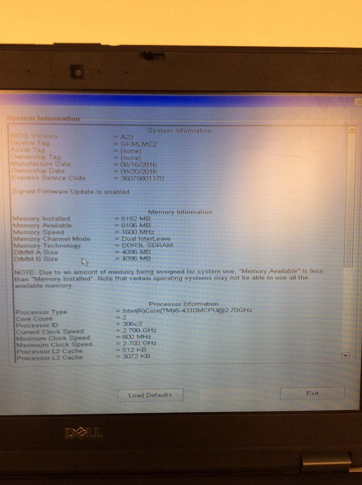 Dell latitude E6440 14″ Laptop i5-4310M 2.70Ghz w/ 8Gb DDR3,Dvd-Rw, No HD, READ