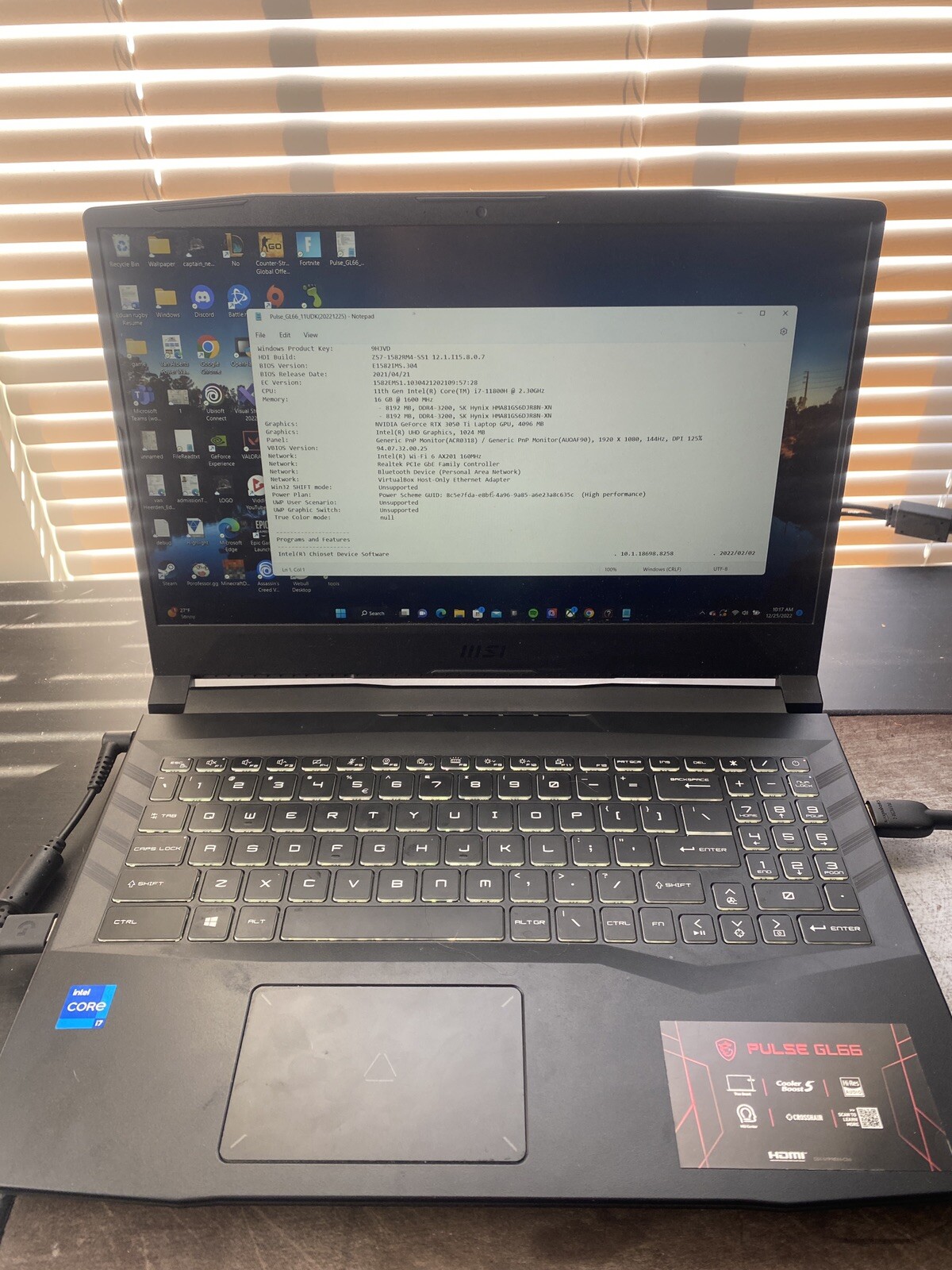 MSI Pulse GL66 RTX 3050 Ti 4GB 16DDR4 RAM 144 HZ DISPLAY