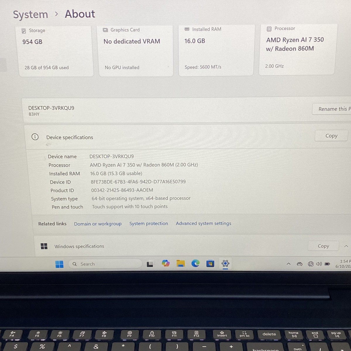 LENOVO IDEAPAD SLIM 5 16″ 1TB/16GB LAPTOP Model: 16AKP10 (CMP126411)