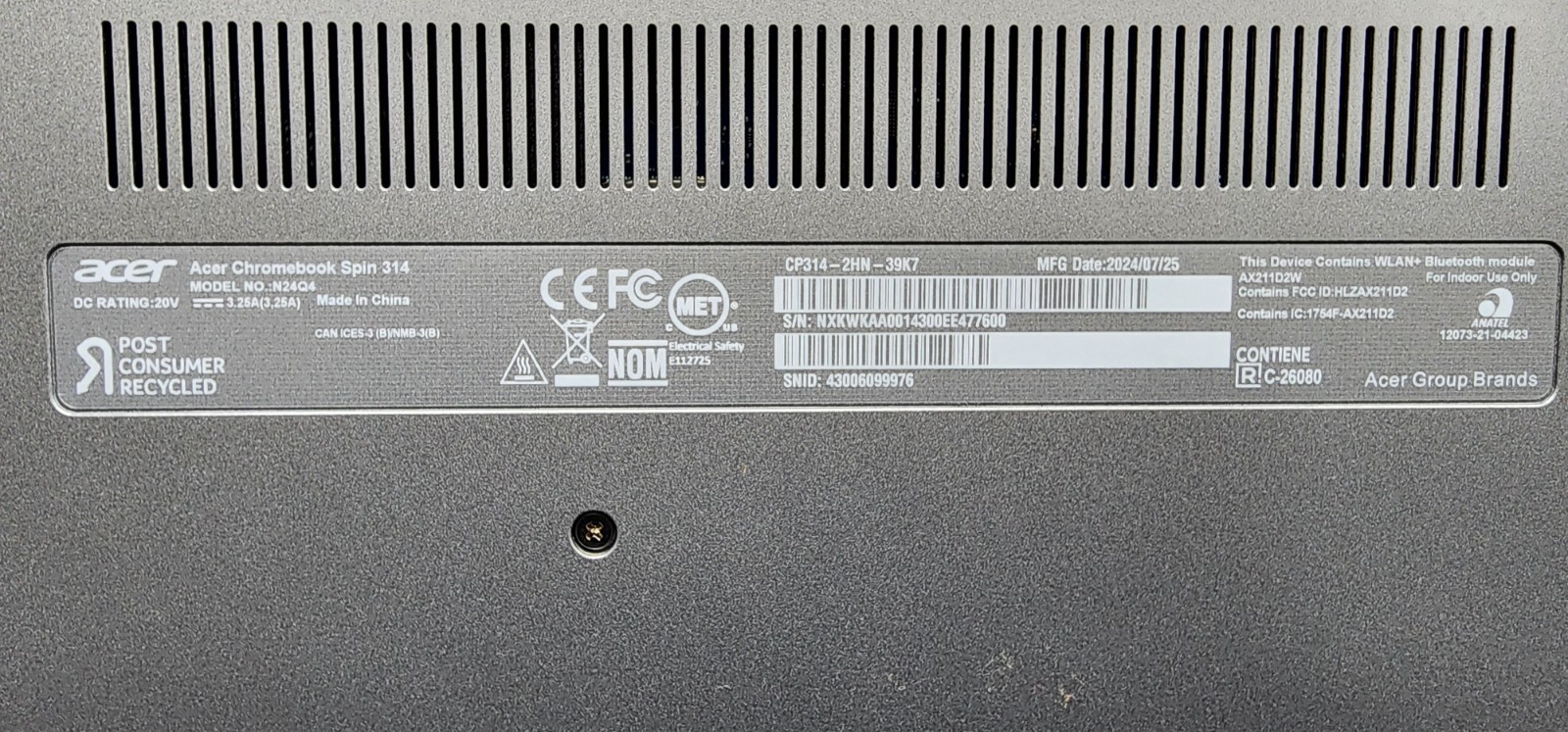 Acer Chromebook Spin 314 14″ 2-in-1 FHD – 8GB RAM – 128GB – FOR PARTS/REPAIR