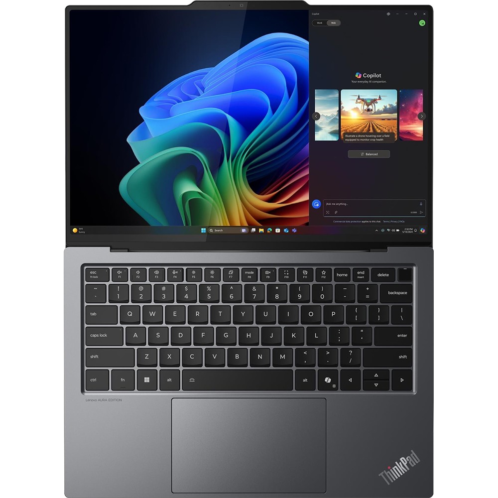 Lenovo 14″ ThinkPad X9-14 Gen 1 Aura Edition Notebook in Gray – 21QA0004US