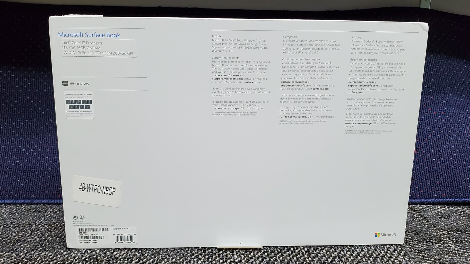 Microsoft Surface Book 13.5 inch (1TB, Intel i7-6600U, 2.6GHz, 16GB) w/ Case