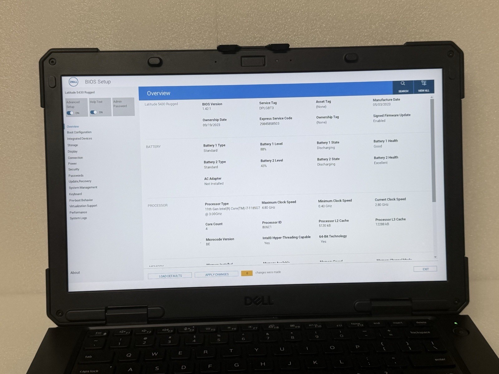Dell Latitude 5430 Rugged i7 1185G7 – 32GB Ram- 512 GB NVMe – Windows 11 Pro