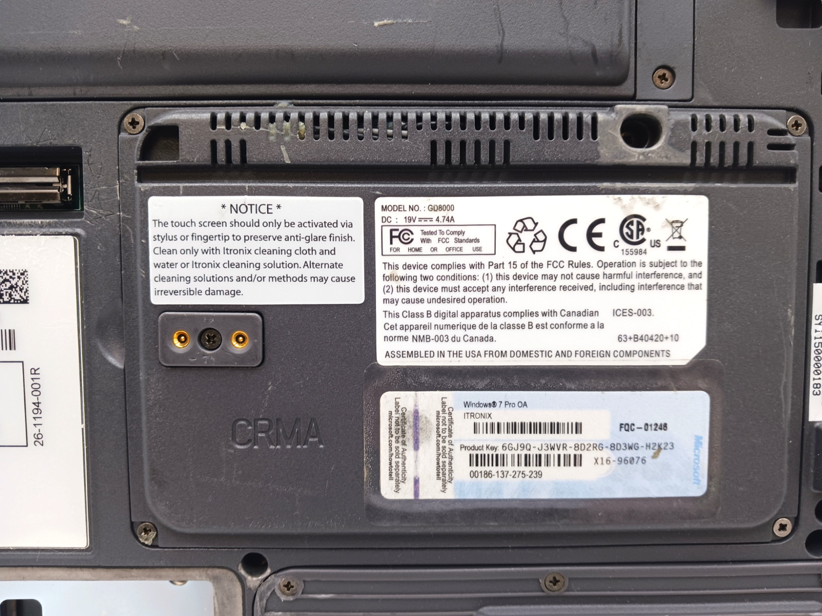 General Dynamics GD8000 Rugged Laptop CORE 2 DUO 1.86GHz – FOR PARTS ONLY!!