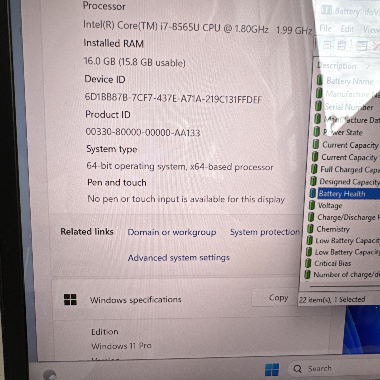 Lenovo ThinkPad T490 Intel Core i7 8565u 1.8GHz 16GB RAM 1TB SSD Win 11 Pro