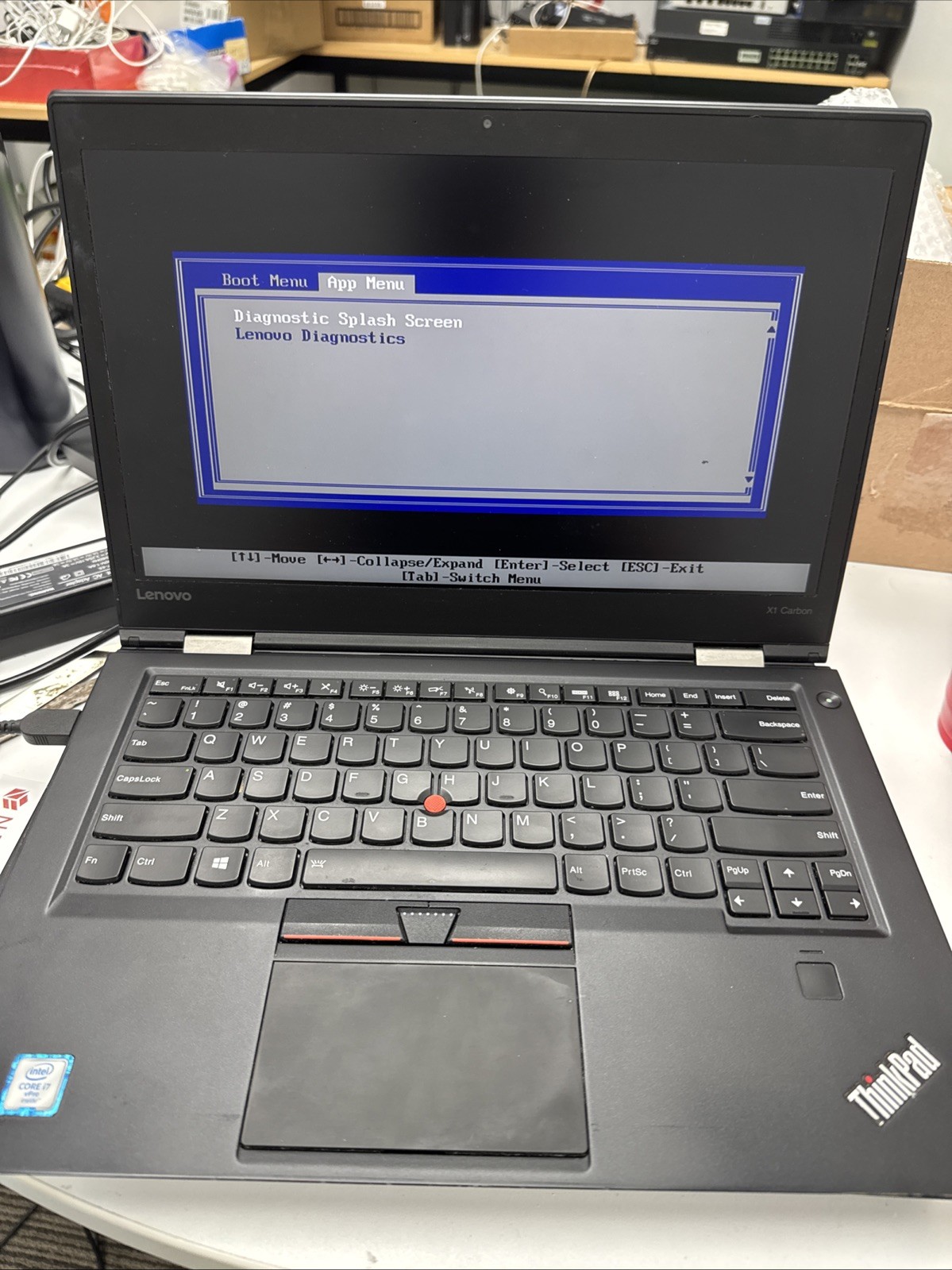 lenovo thinkpad x1 carbon 4th gen i7 (boots to bios)