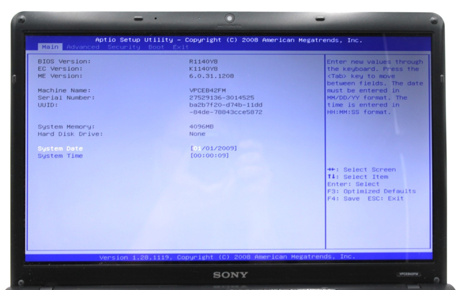 Sony VAIO PCG-71318L 13-2100 @3.10GHz 4GB RAM DDR3 NO STORAGE/OS *USED/TESTED*