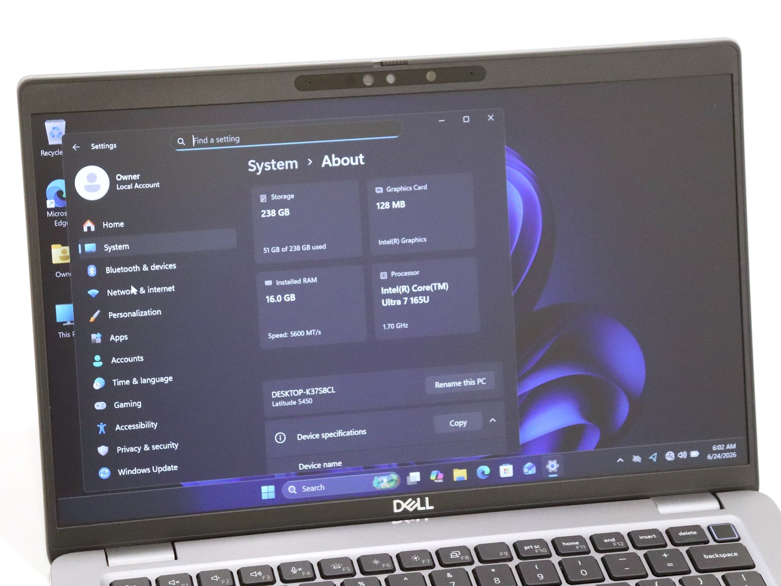 Dell Latitude 5450 14.0″ Touch Ultra 7 165U 16GB 256GB NVMe W11P + Warranty