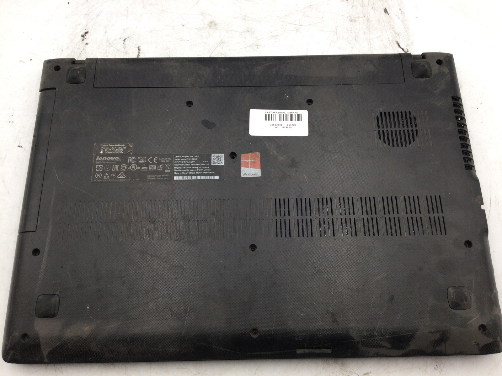 LENOVO IDEAPAD 100-15IBD – FOR PARTS – INTEL CORE I5 – 4GB RAM – READ DESCRIP-BB