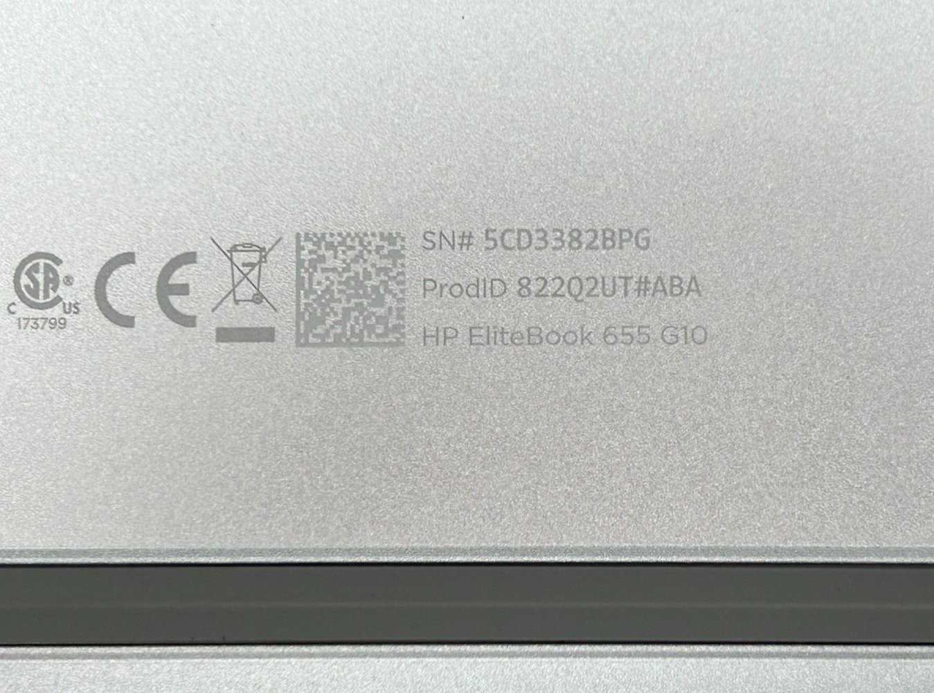 HP EliteBook 655 G10 R5 PRO 7530U 16GB 512GB (Wty 12/20/26) SLIGHTLYBENT CHASSIS