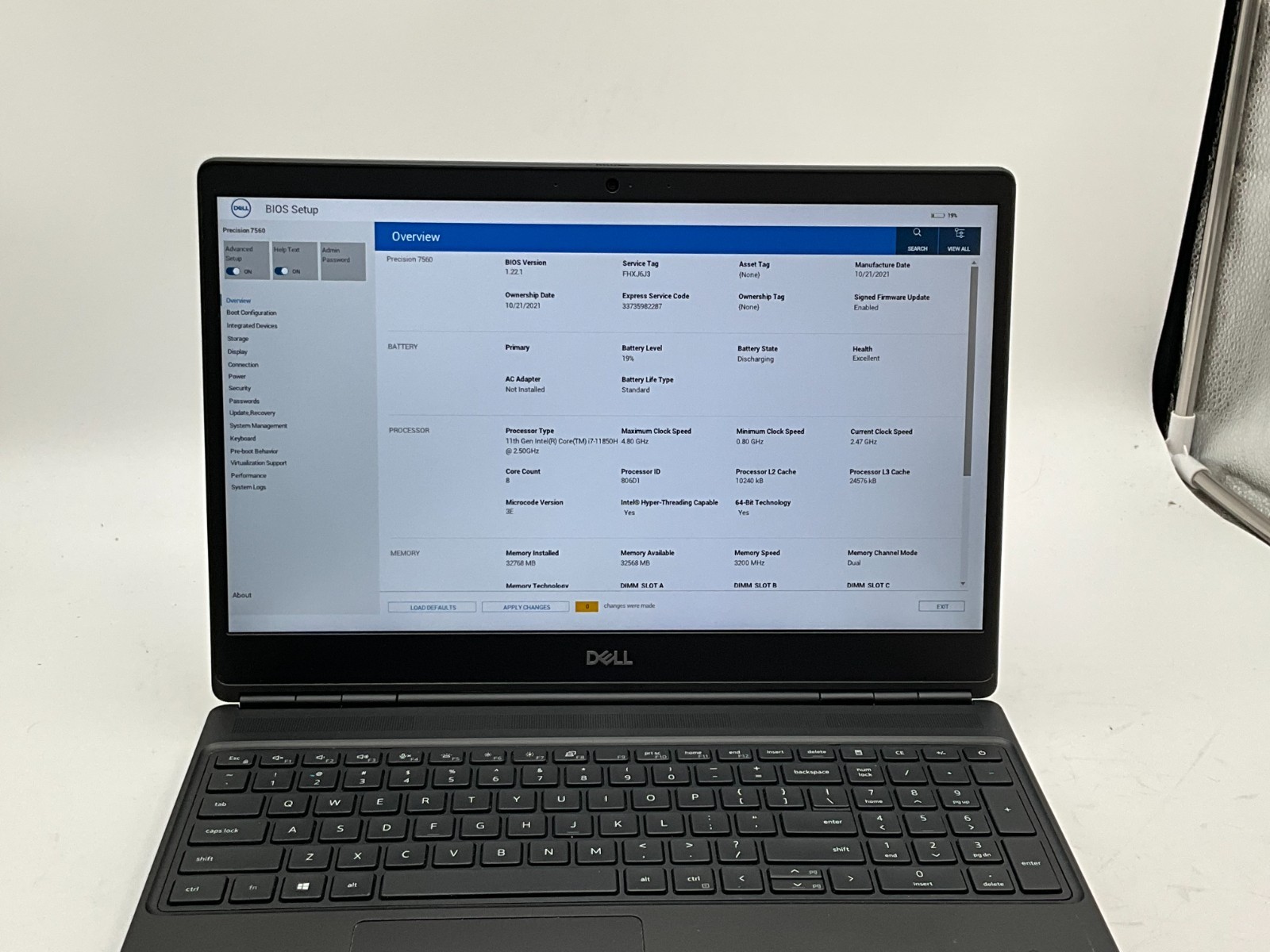 DELL Precision 7560 i7-11850H 2.50g 32GB 1tb T1200 15.6″ WIN11 Laptop FHXJ6J3