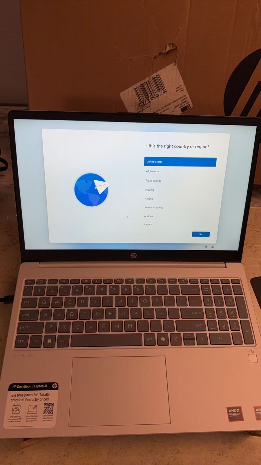 HP OmniBook 3 Copilot+ 15.6” FHD Touch Laptop Ryzen AI 5 330 16GB 512GB SSD New