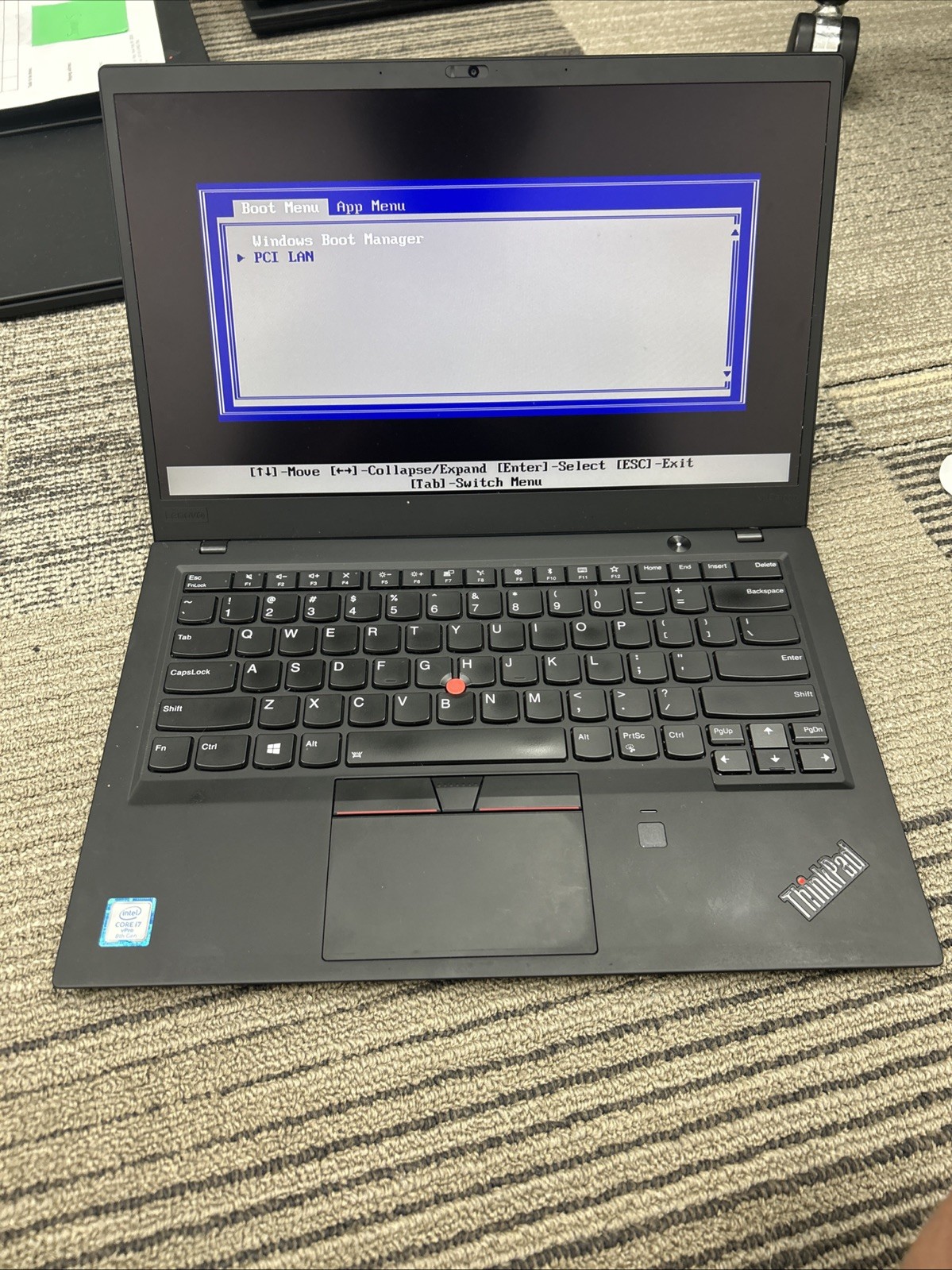 Lenovo Thinkpad x1 carbon gen 6 i7-Missing Internal Storage Drive(Boots to BIOS)