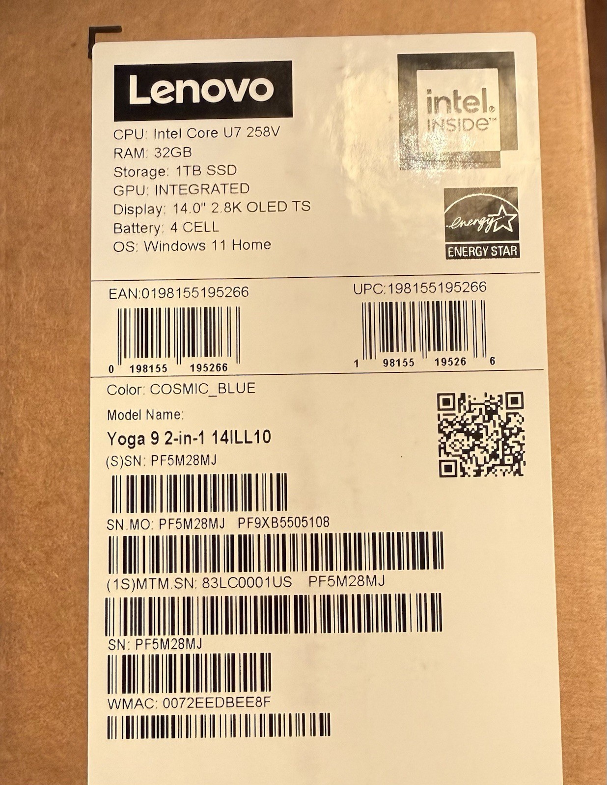 Lenovo Yoga 9 14ILL10 2-in-1 OLED Touchscreen 14” Core Ultra 7 32GB 1TB Blue