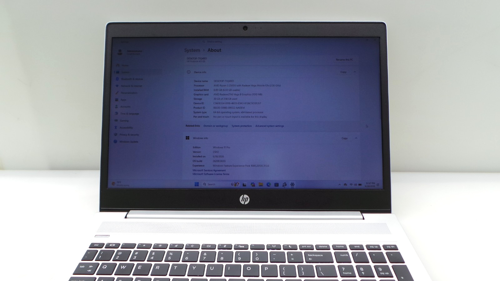 HP ProBook 455 G6 | 15.6″ | AMD Ryzen 5 2500U | 8GB RAM 256GB NVMe | WIN 11 PRO