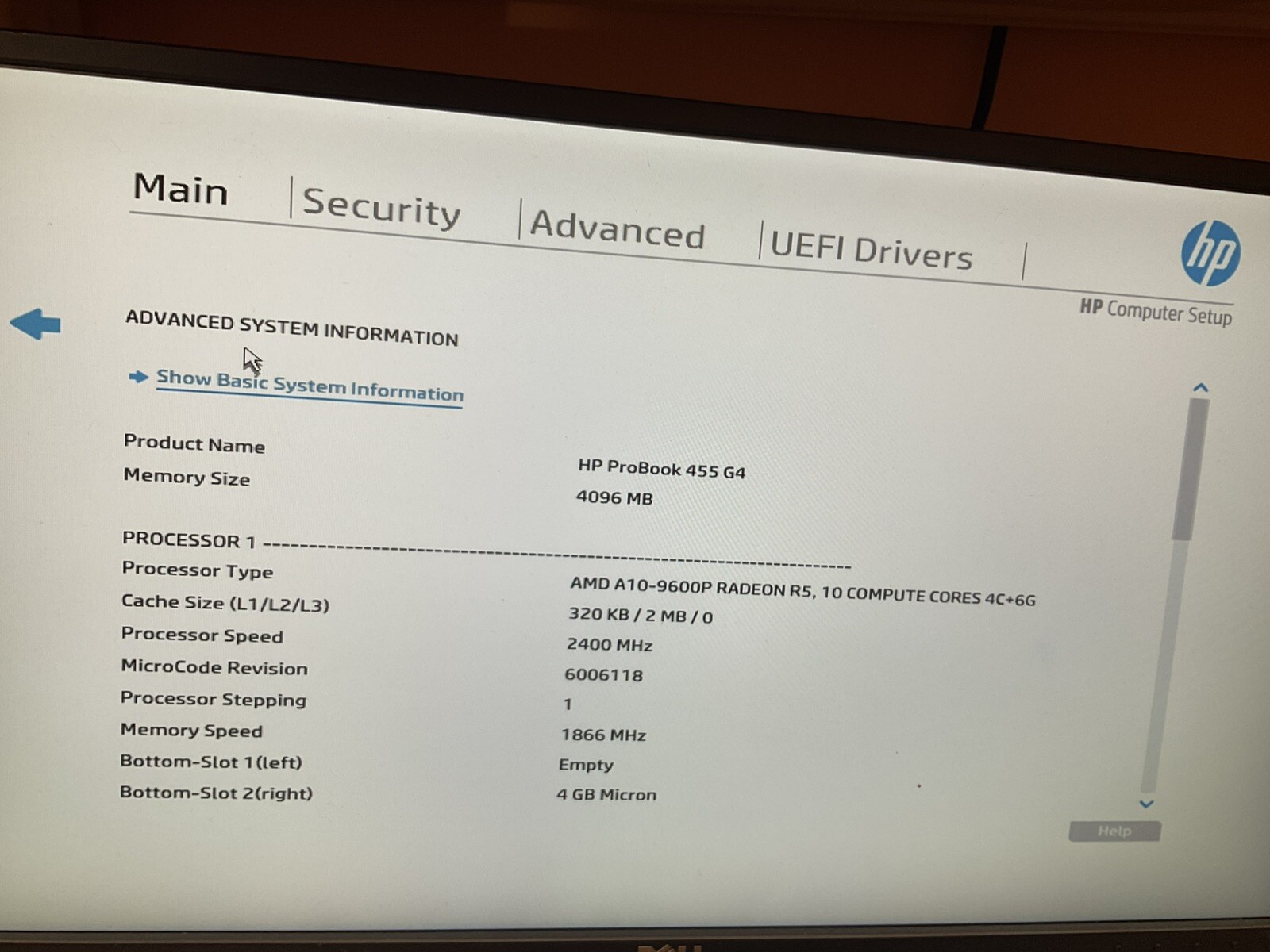 HP ProBook 455 G4 Motherboard AMD A10-9600P RADEON R5, 10 COMPUTE CORES 4C+6G