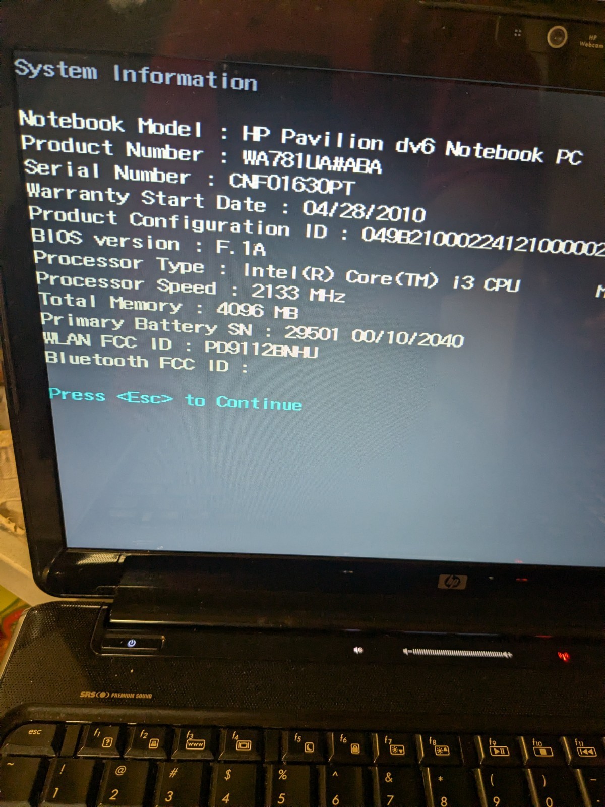 HP Pavilion dv6-2155dx Laptop 15.6″ Core i3 2.13GHz 4GB 500GB Win7 Black