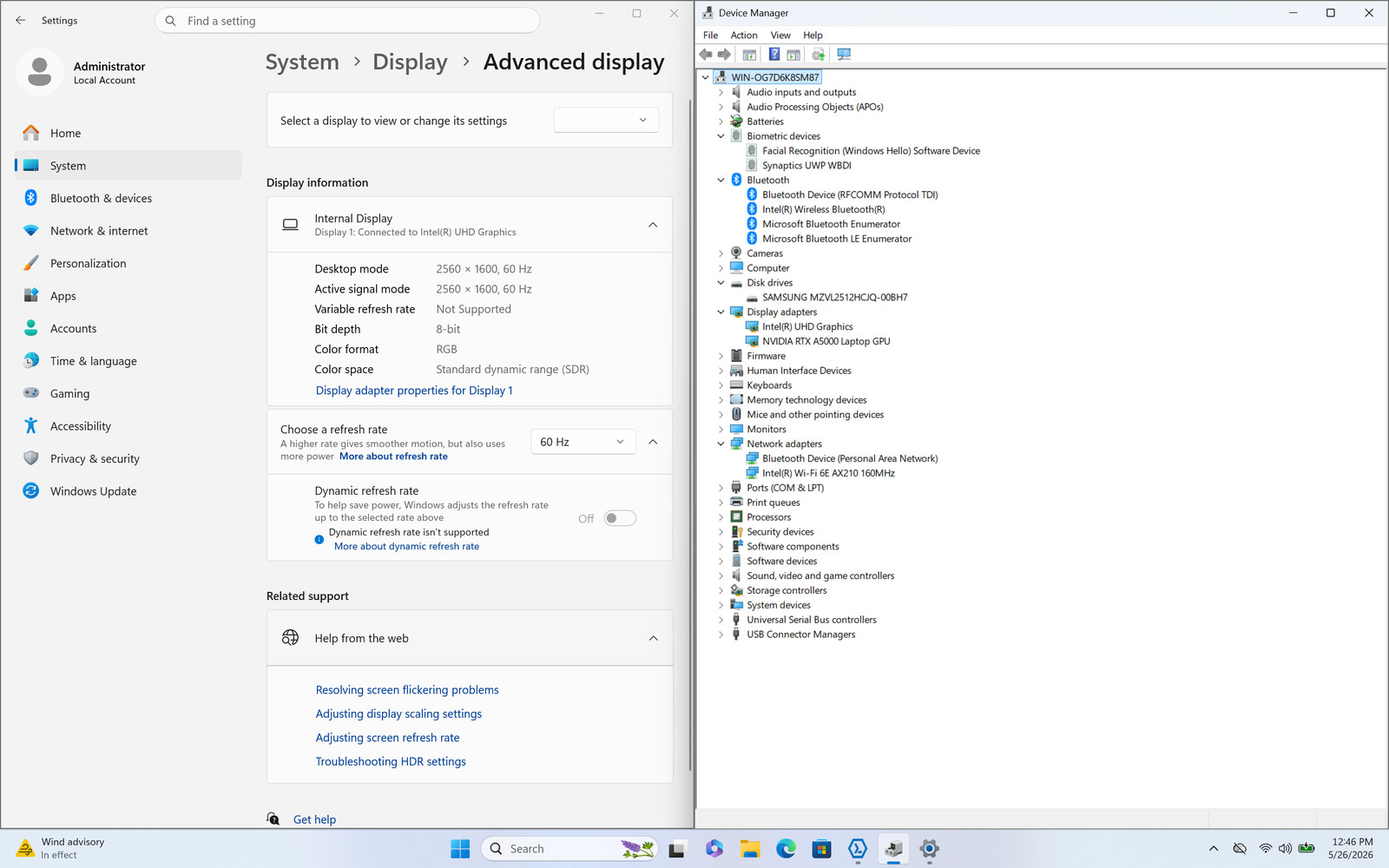 Lenovo ThinkPad P1 Gen 4 16″ WQXGA i9-11950H 32GB 512GB SSD RTX A5000 Win11 Pro