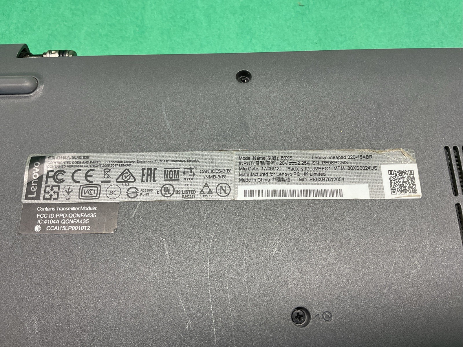 Lenovo IdeaPad 320-15ABR 80xs – Untested- No Drive – Parts