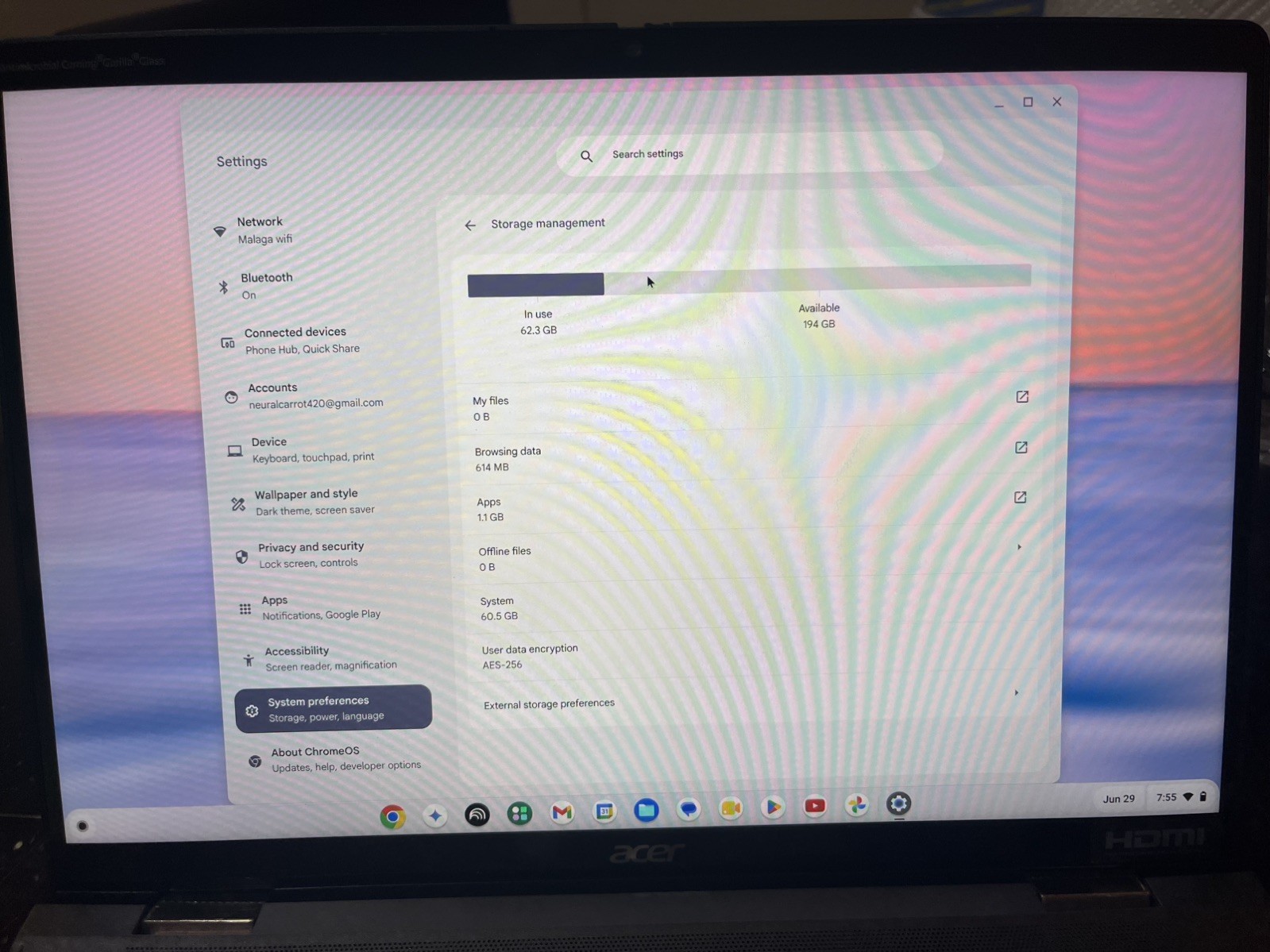 Acer Chromebook Spin 714 i5-1335U 8GB RAM 256GB SSD Chrome OS w/ ac adpater