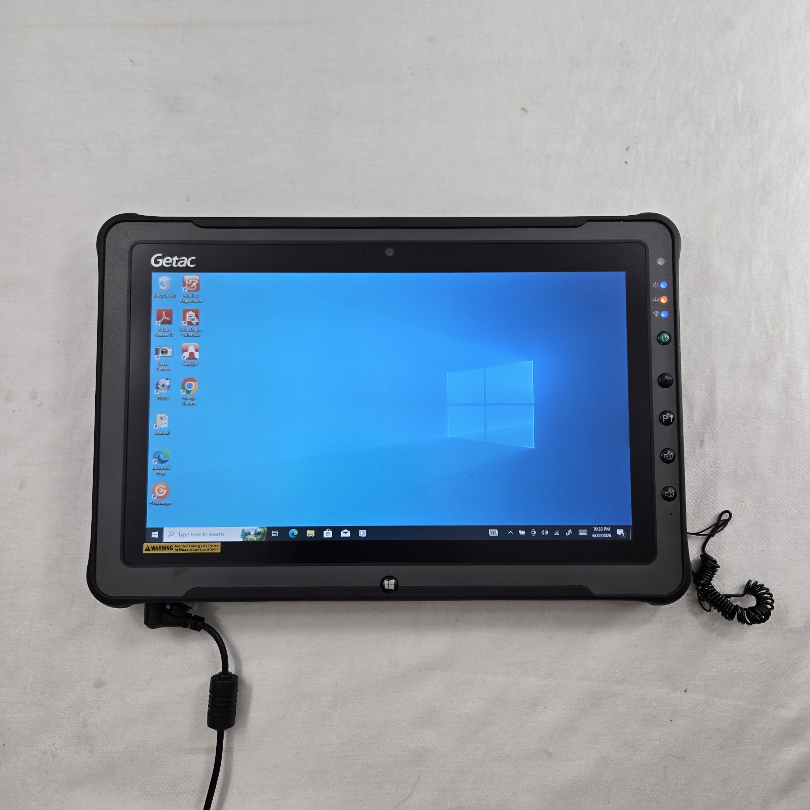 GETAC F110 G3 Rugged Tablet i7-6600U 2.60GHz 256GB SSD 8GB Ram Win10P – Grade A-