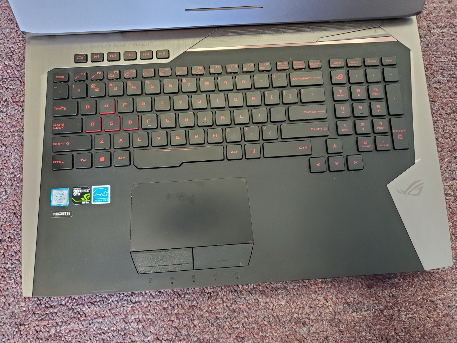ASUS ROG G752V 17.3″ Gaming Laptop i7 GTX 965M 8GB RAM 1TB HDD Parts Repair