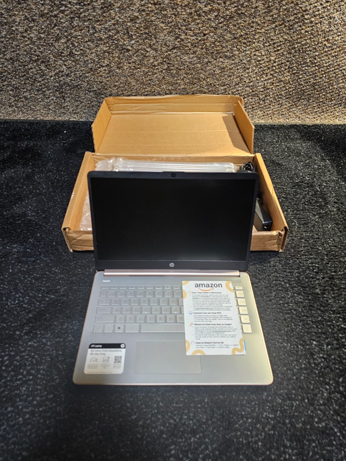 HP 14-DQ6015DX 14″ LAPTOP Intel N150 128GB Win 11 Home S Mode Pale Rose Gold