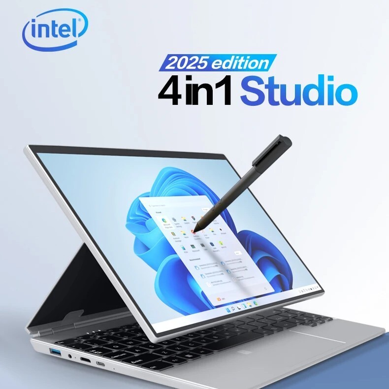 14” Touchscreen Yoga Laptop | Intel N95, 360° Flip, 16:10 IPS, Win 11 Pro, SSD