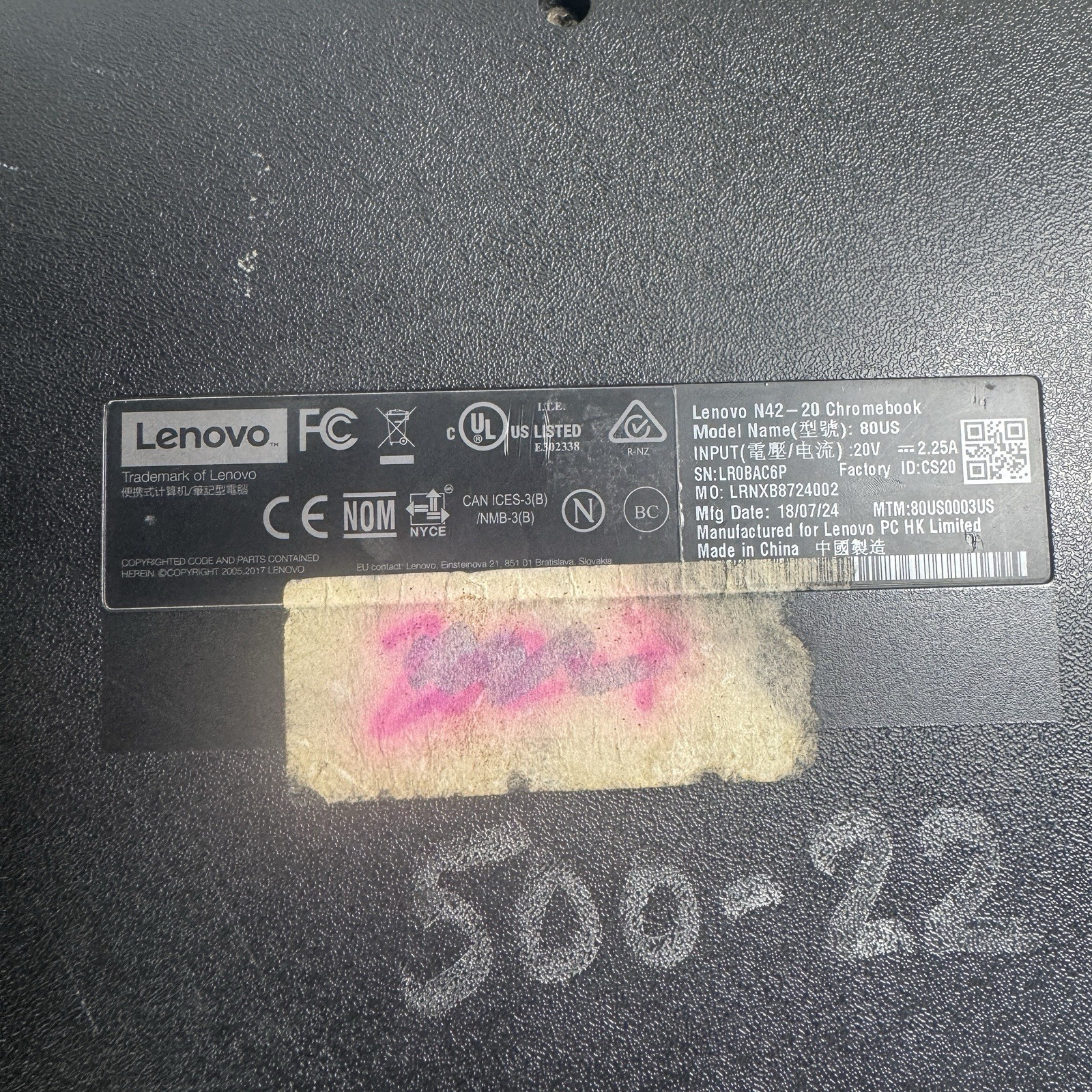 Lot of 2 Lenovo N42-20 Chromebook 11.6” Intel Celeron Parts Repair Untested
