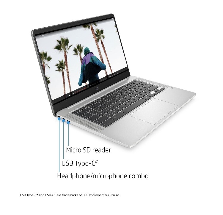 HP 14″ Intel Pentium 4GB/64GB Chromebook – Silver – 14a-na0031wm