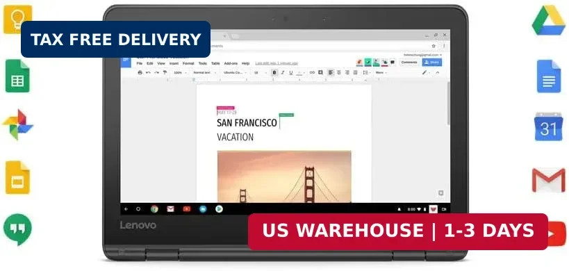 Lenovo Touchscreen Laptop 300e Chromebook Gen2, 11.6in 2-in-1 Chromebook Compute