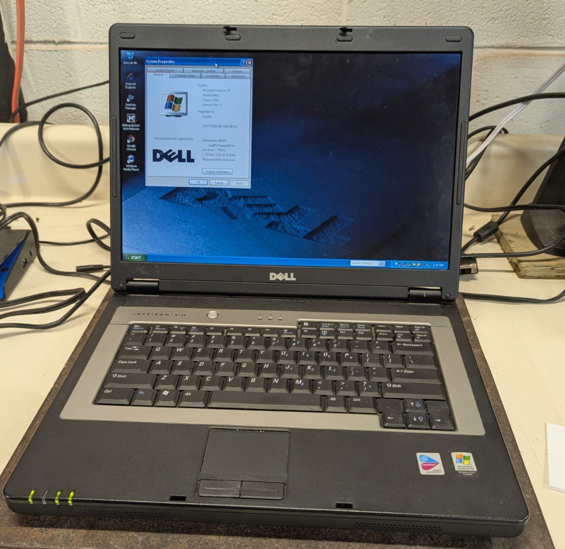 Dell Inspiron B130 Pentium M 1.70 GHz 1 GB RAM 60 GB HDD Win XP SP3 NO CORD
