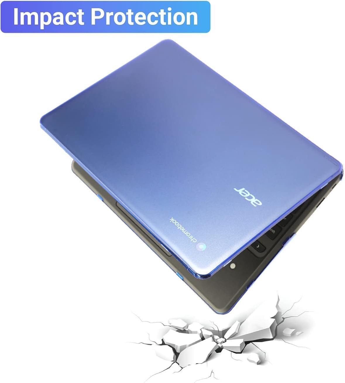 Durable Clip-On Hard Case for 11.6″ Acer Chromebook 311 C722 – Stunning Blue